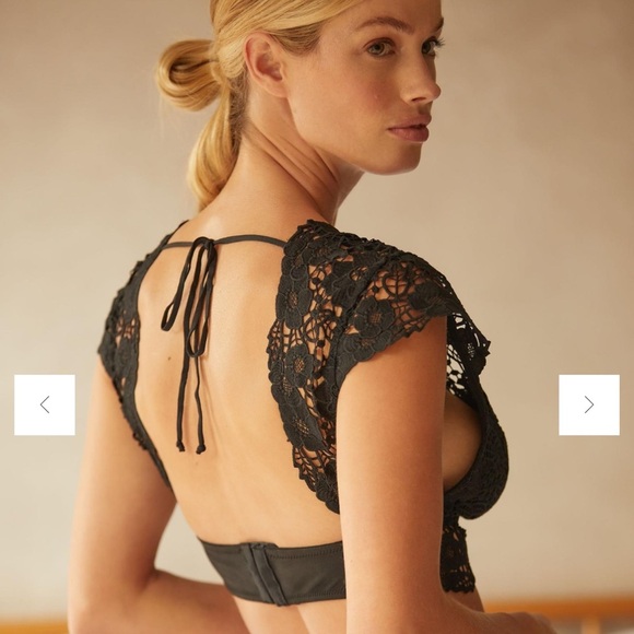 The Alandra Cap-Sleeve Lace Bralette top small - Picture 3 of 3